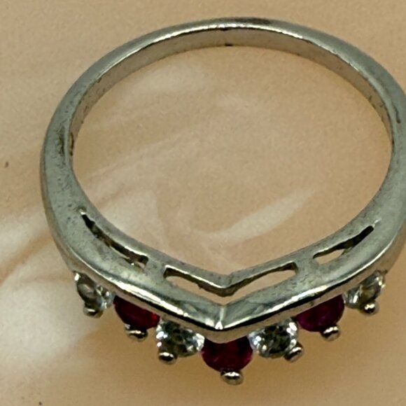 Sapphire Ring Avon RJ Graziano, Silver, Tested Stones, Pink & Clear - Picture 7 of 13